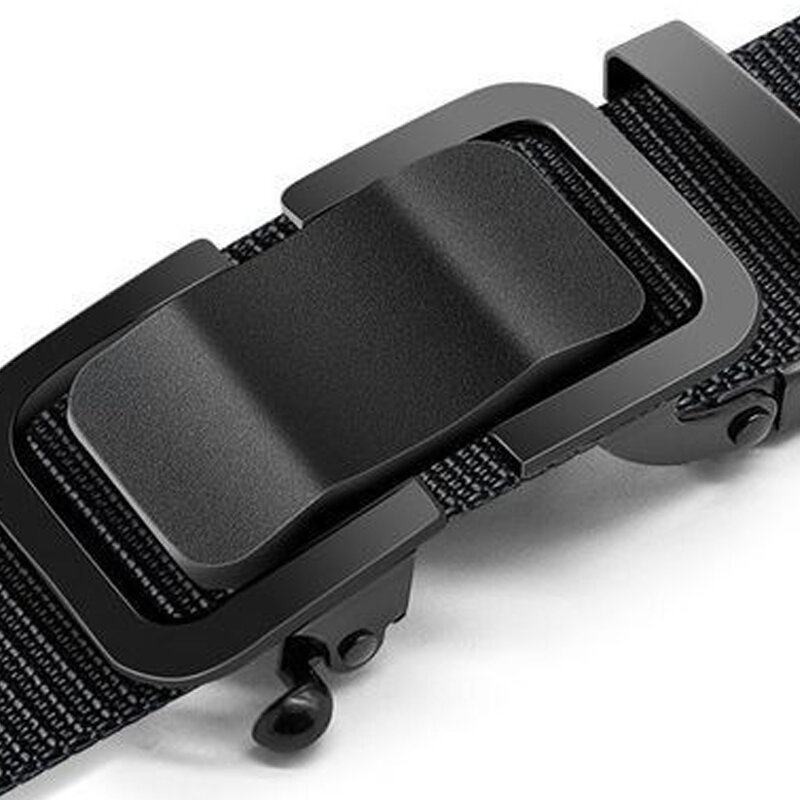 Belt For Men Automatic Metal Buckle Nylon Canvas Webbing Belt Outdoor Work Belt Nylon Belt With Click Buckle Men's Gifts 2024
