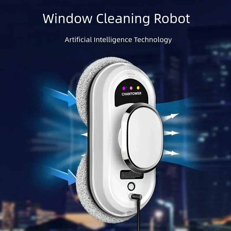 Robot pembersih vakum jendela pintar, alat pembersih jendela elektrik Remote kontrol untuk rumah