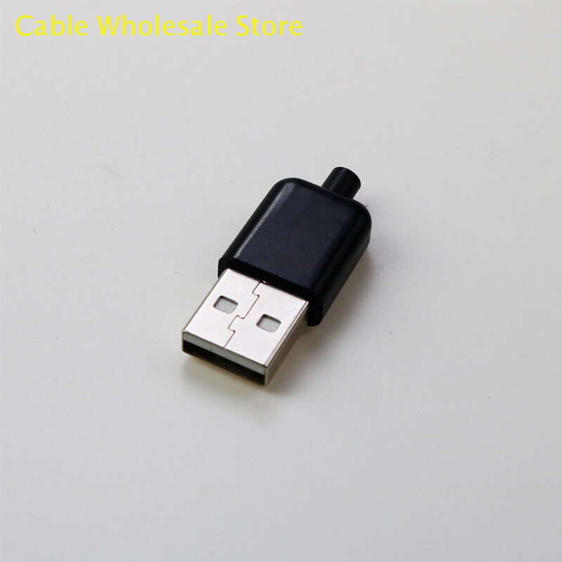 1 pieza/Los DIY USB 2,0 A adaptador de montaje de enchufe carcasa de plástico Jack conexión de enchufe trasero Terminal negro