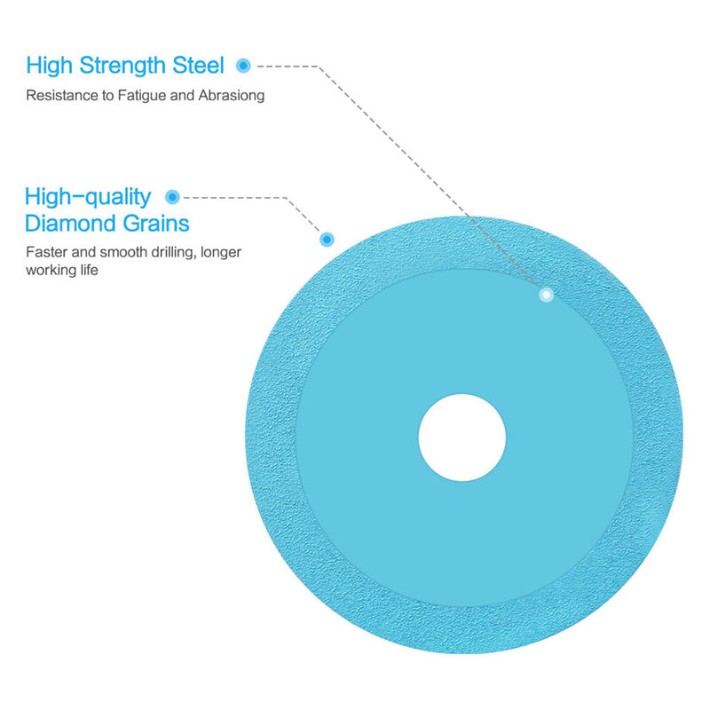 Disco de corte Ultra-Thin Lâmina Roda, suave Tiles Angle Grinder, chanfro moagem de vidro diamante, menos poeira, 60mm