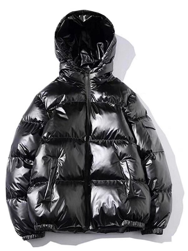 Mężczyźni kobiety Parka 2024 zima nowe ciepło zagęszczony wodoodporny płaszcz kurtka pikowana z kapturem jednokolorowa na co dzień odzież wiatroszczelna odzież