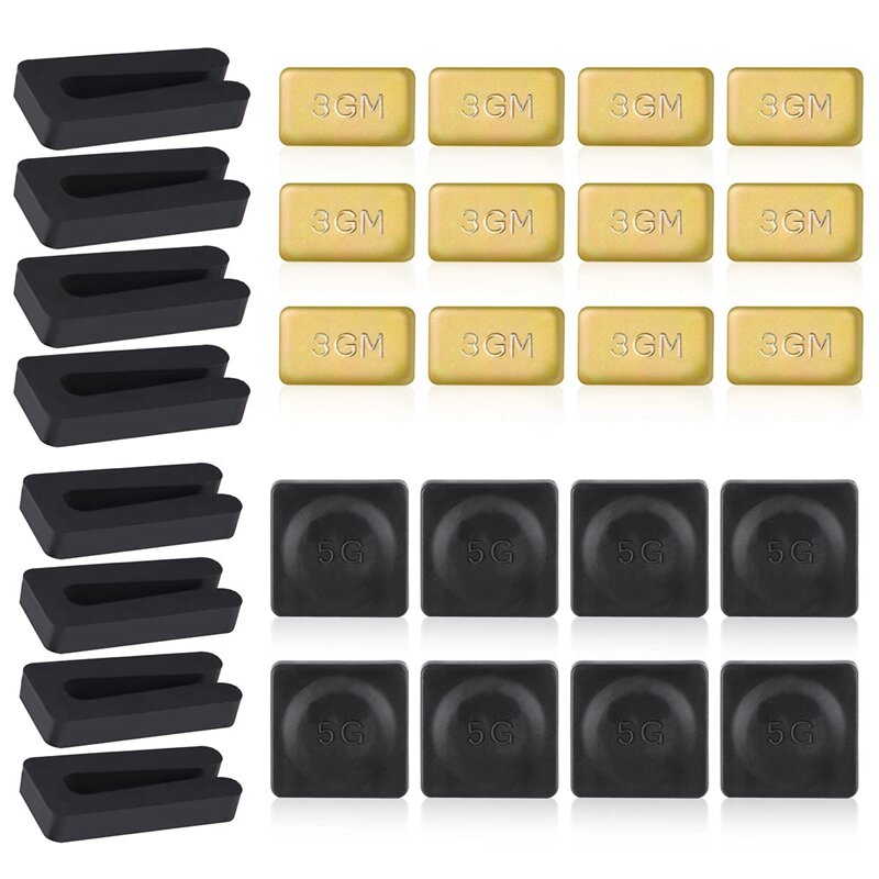 8 комплектов, лезвия потолочного вентилятора, включая металлический самоклеящийся Золотой вес 3G, металлический самоклеящийся черный цвет