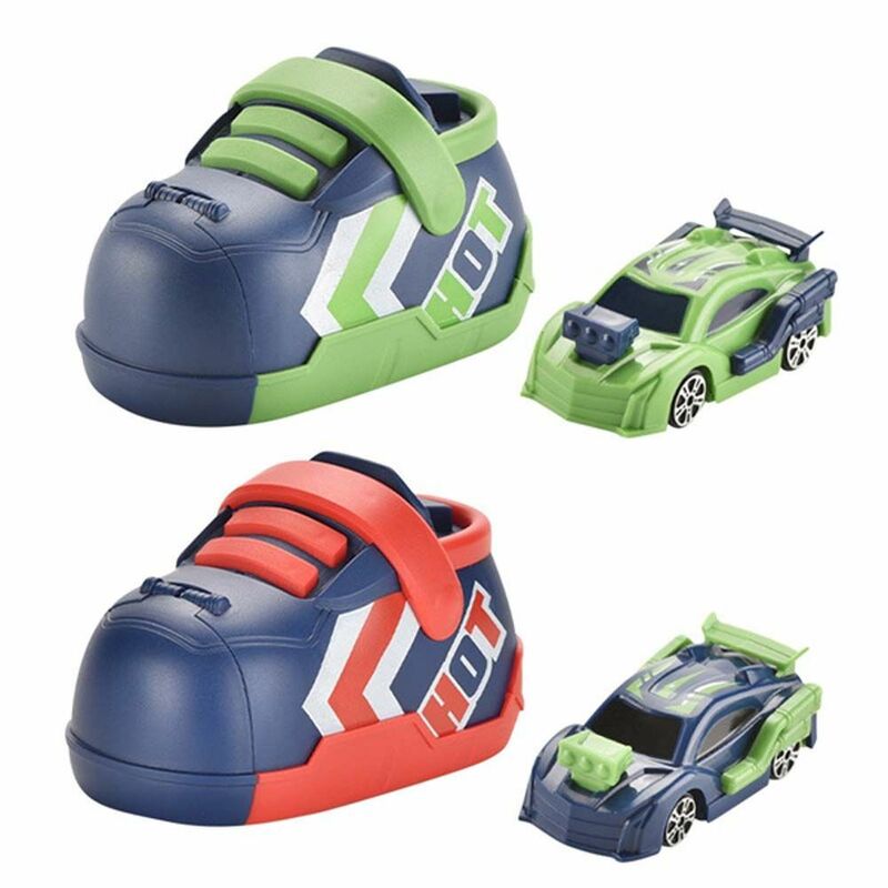 Hadiah atletik anak laki-laki kartun sepatu lari Super mobil balap Set mobil mainan Inersia kendaraan Catapult mobil mainan
