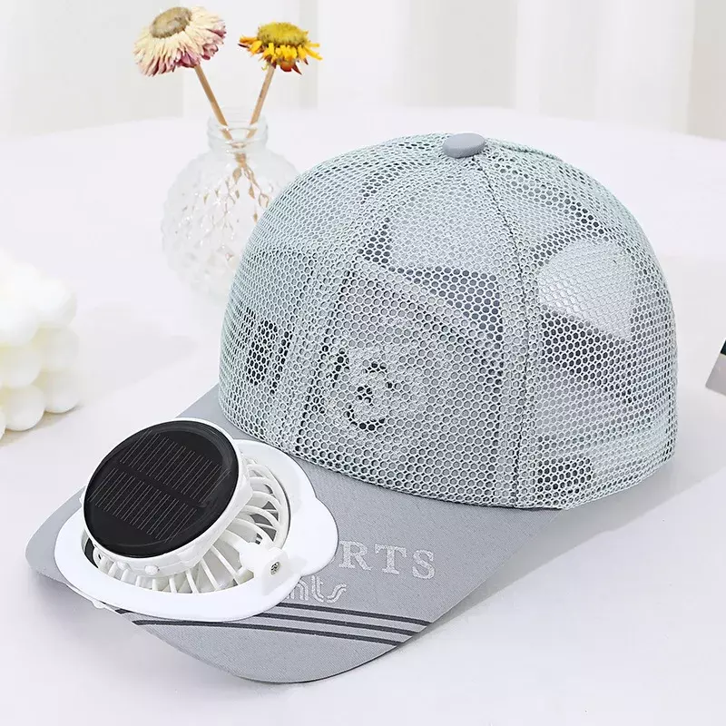 Summer fan hat solar charging dual purpose hat with fan, outdoor fishing hat, net hat sun shading and sun protection Running Cap