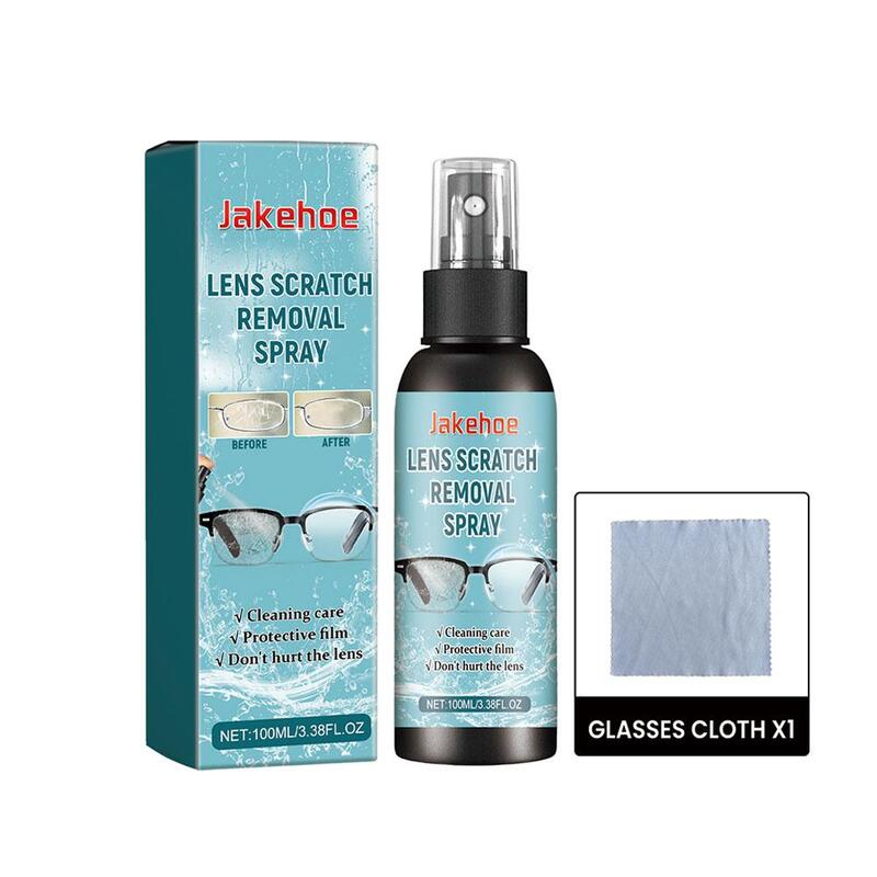 Detergente per vetri detergente per lenti occhiali occhiali da sole soluzione per la pulizia degli occhiali Spray antiappannamento Spray per la rimozione dei graffi degli occhiali 100ML