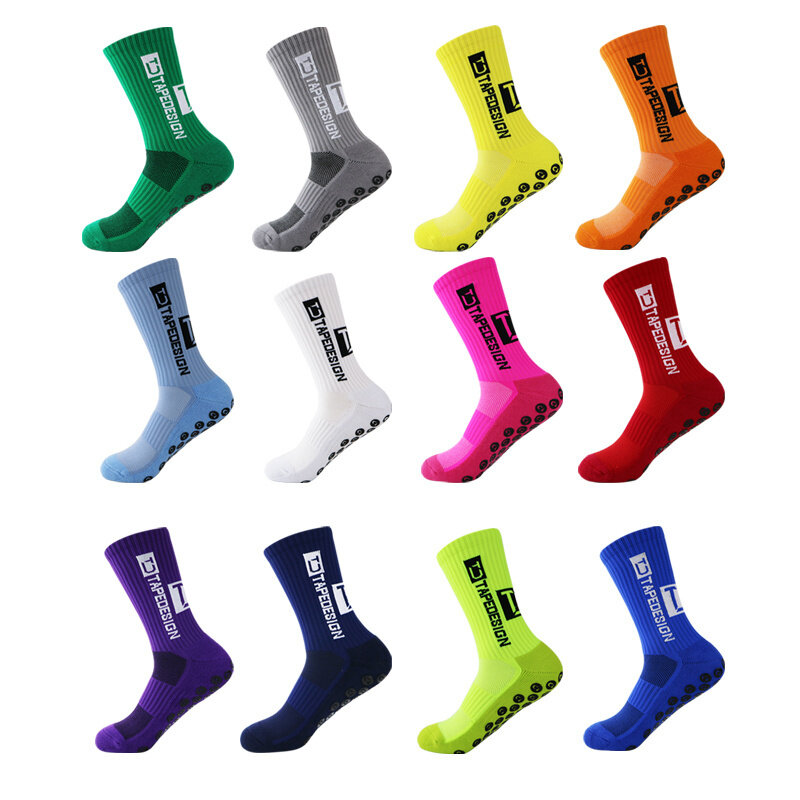 Новые противоскользящие футбольные 2023 носки до середины икры Нескользящие футбольные велосипедные спортивные носки мужские