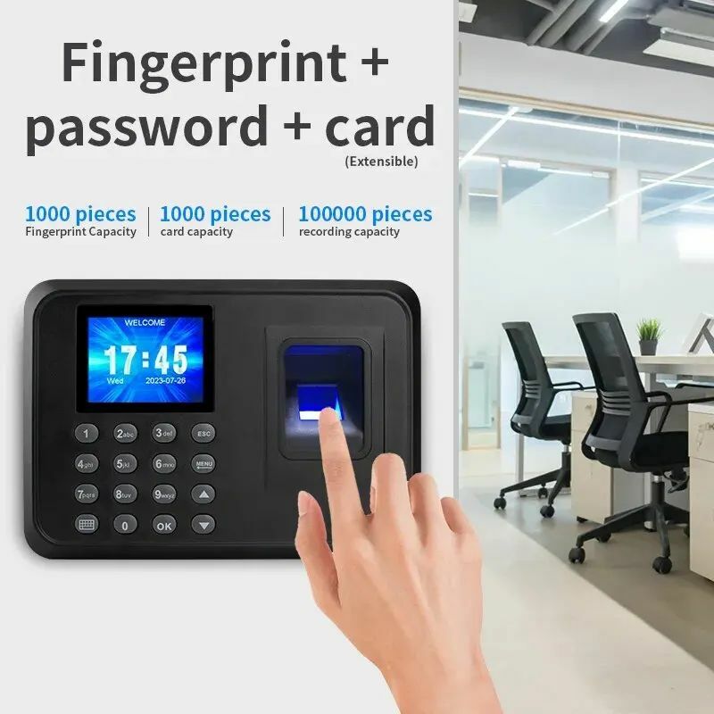 F01 (Fingerprint+Password) Intelligent Electronic Attendance Machine  USB Download Data Management Equipment for Office Factory