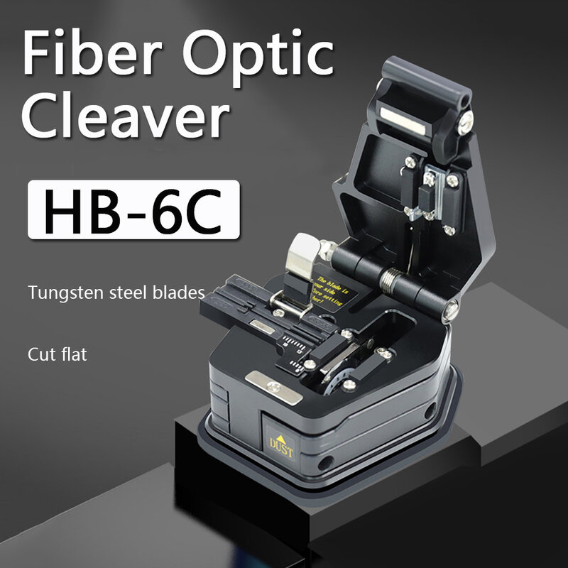 Fiber Cleaver HB-6C FTTH Cable Fiber Optic Cutting Knife Tools Cutter Three-in-one Clamp Slot 16 Surface Blade