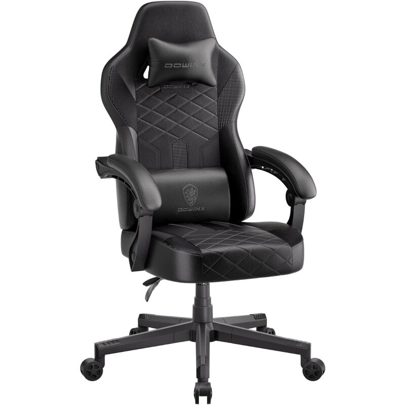 Dowinx Gaming Chair with Pocket Spring Cushion, Ergonomic Computer Chair High Back, Reclining Game Chair Pu Leather 350LBS
