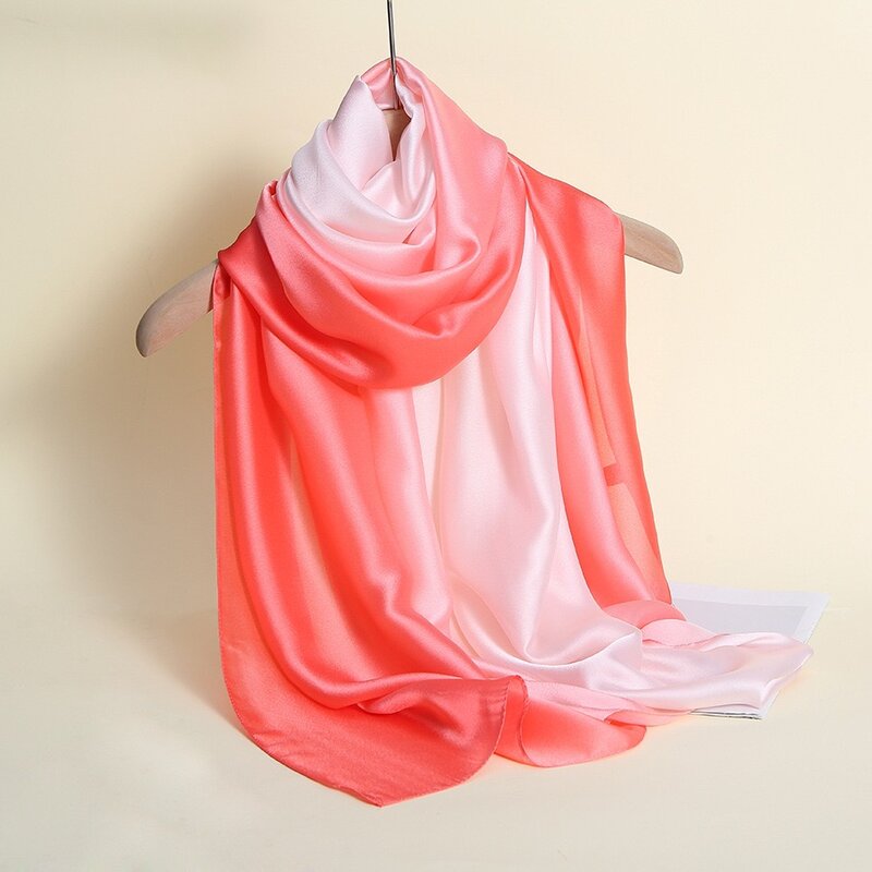 Женский шифоновый шарф, полупрозрачный шаль из искусственного шелка, 180 х90
