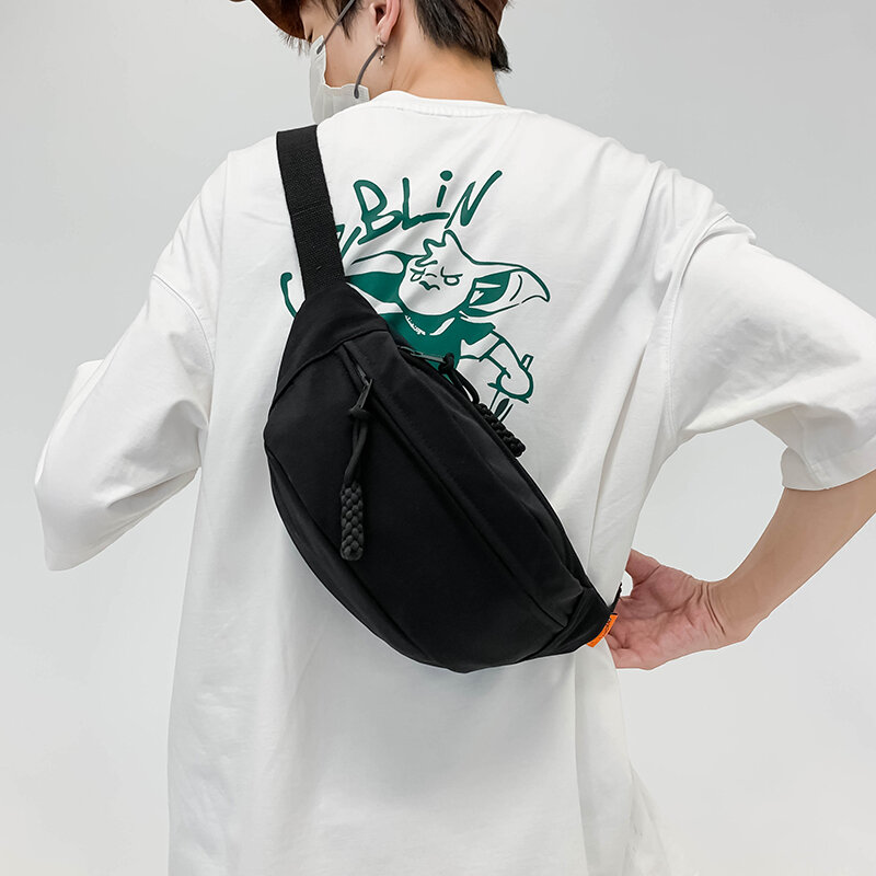 Canvas Zipper Waist Packs Ladies Bags on Sale 2023 High Quality High-capacity Solid Waist Packs Leisure Versatile Pochete