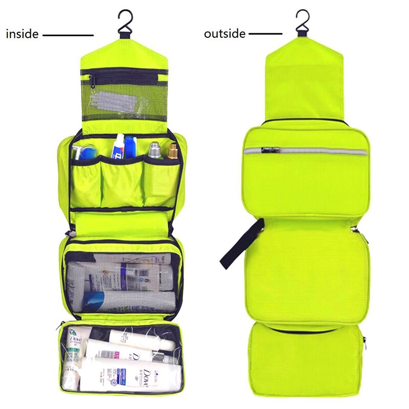 Men/Women Travel Zipper Waterproof Makeup Bag Hooks Cosmetic Bag Beauty Case Make Up Organizer Toiletry Bag Kits Storage Washbag
