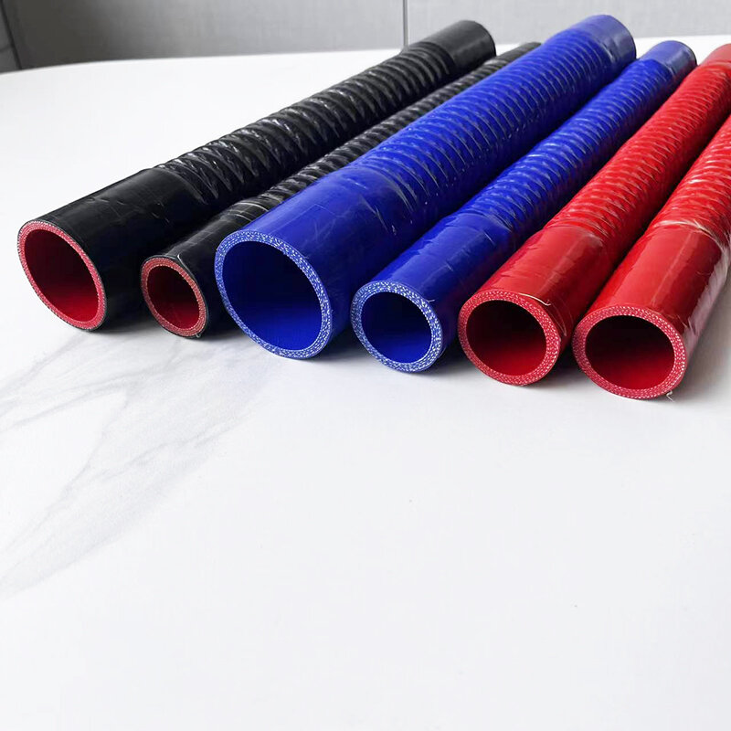 Manguera Flexible de silicona Universal para coche, tubo de admisión de aire, radiador, Intercooler, Joiner de goma, rojo, azul, negro, todos los tamaños