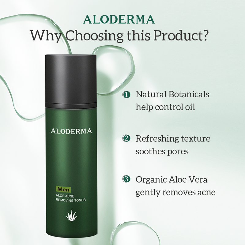 ALODERMA Men-tónico para eliminar el acné de Aloe, controla suavemente el aceite, esencia de agua, Natural, no irritante, calma los poros, 135ml