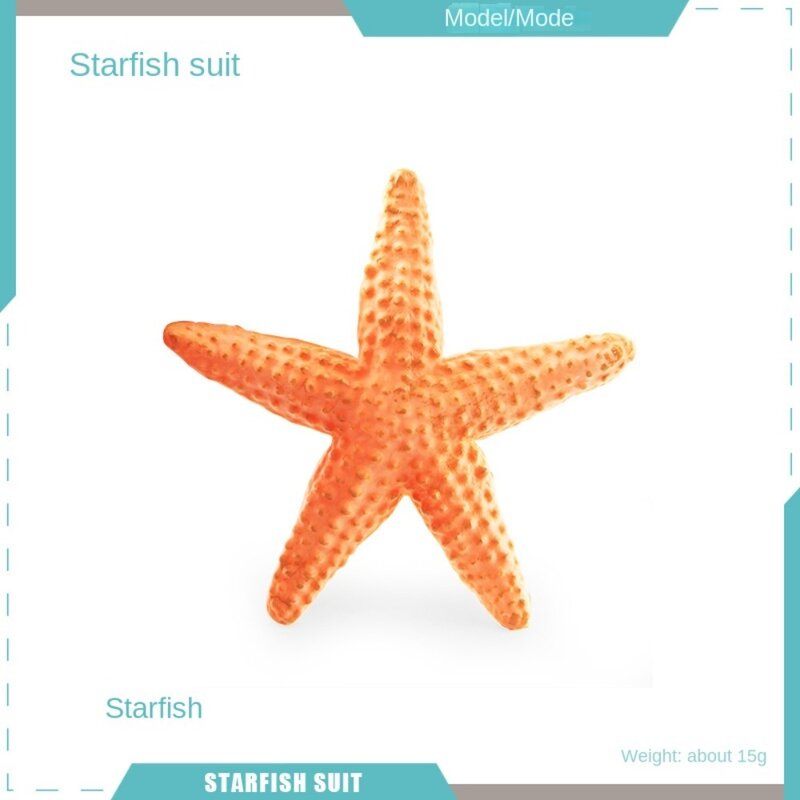 Estatueta Animal Oceano Sólido, Anêmonas Realistas Medusa Estrela do Mar, Animais Marinhos, Modelo de vida marinha multicolorido em plástico