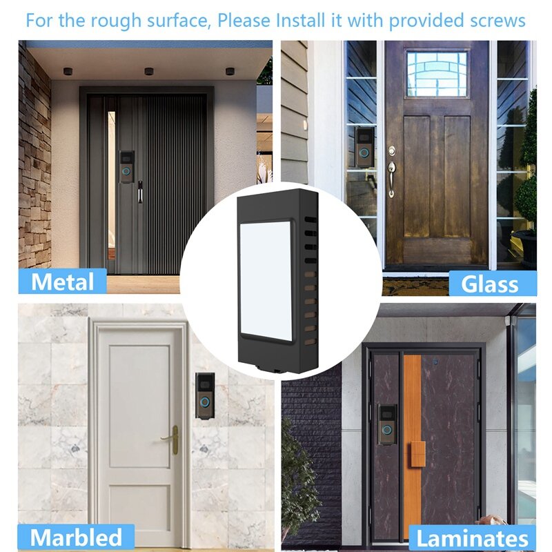 Anti-Theft Doorbell Mount for Ring Video Doorbell 1/2/3/3 Plus/4/2020 Release/2023 Doorbell Mount Holder Silver