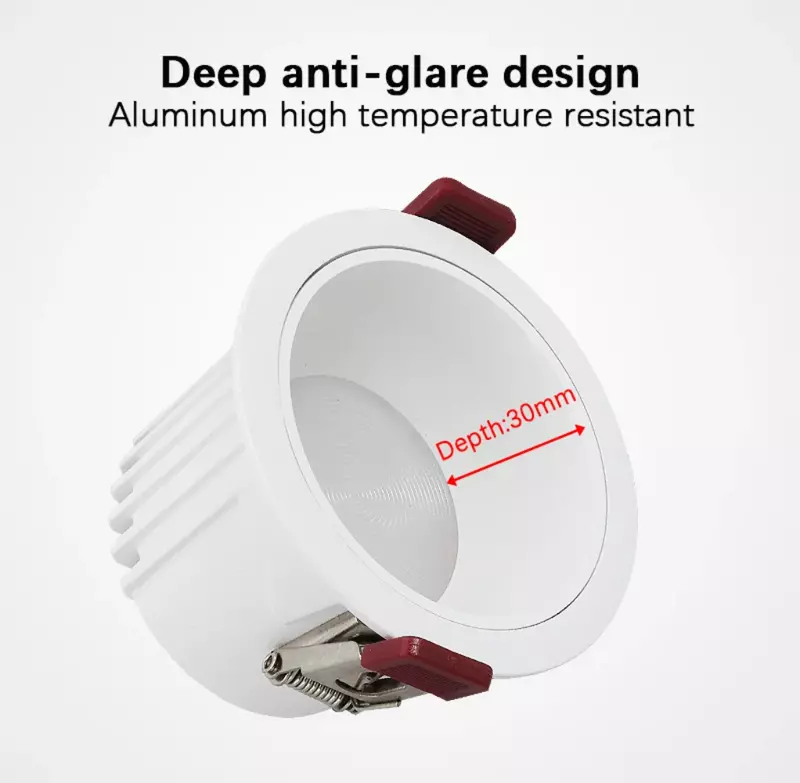 Spot Lumineux LED Cob Anti-absorbe ouissement en Aluminium pour le Plafond, observateur et Intégré