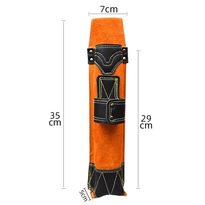 Batang Las pemegang elektroda tas pinggang aksesori serbaguna oranye dan hitam antiapi dapat dipakai sabuk gesper dapat disesuaikan