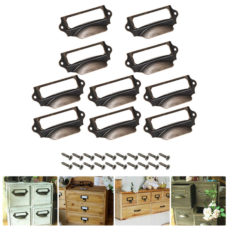 10pcs Label Tag Pulls Cabinet door handle office file drawers gift box cabinet cupboard file case Furniture hardware accessories