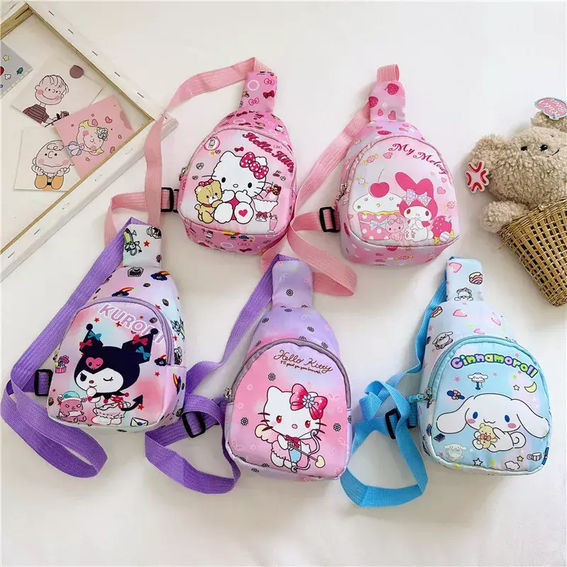 Мультяшная сумка через плечо Sanrio Cinnamoroll, детская дорожная нагрудная сумка Kuromi, наплечная сумка-мессенджер Hello Kitty, товары для подарка, игрушка