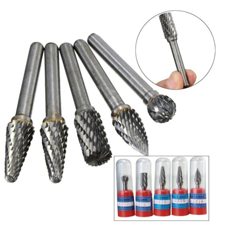 Shank Drawing Tungsten Carbide Milling Cutter Rotary Tool Burr Double Rotary Dremel Metal Wood Electric Grinding