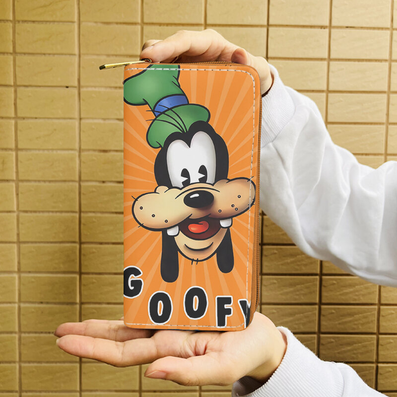 Disney Pluto Goofy W5999 Cartera de dibujos animados, monedero con cremallera, monedero informal, bolso de almacenamiento para tarjetas, regalo