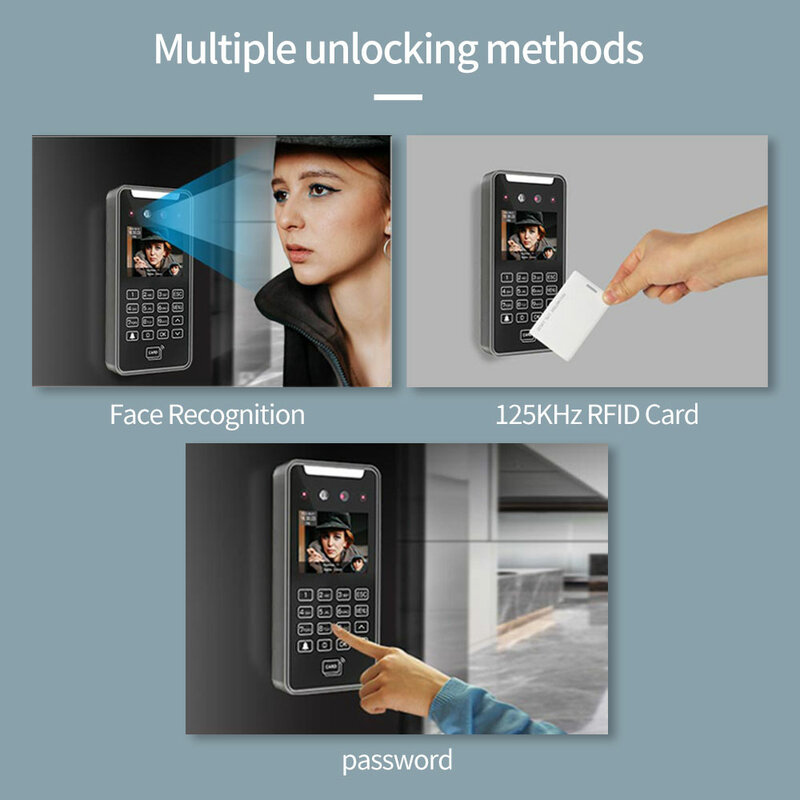 2MP HD 2.8inch 5000User Biometric Face Recognition Access Control System TCP IP Wifi Cloud Software SDK Staff Attendance Reader