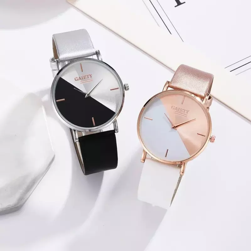 Vrolijkheid Merk Vrouwen Horloges Leren Roségouden Jurk Vrouwelijke Klok Luxe Merk Design Vrouwen Horloges Eenvoudige Mode Dames Horloges