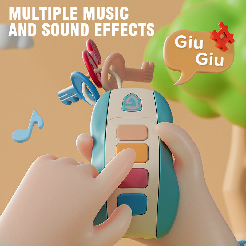 Baby Musical Car Key Toy, Vocal Smart Remote Simulation Model, Pretend Play Music, Brinquedos Educativos para Crianças, Presentes para Crianças