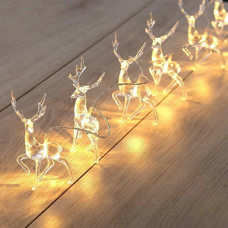 1.5 M 10LED Christmas Elk Lamp String Sika Deer Shape Lamp Room Shopping Mall Holiday Decoration Lamp