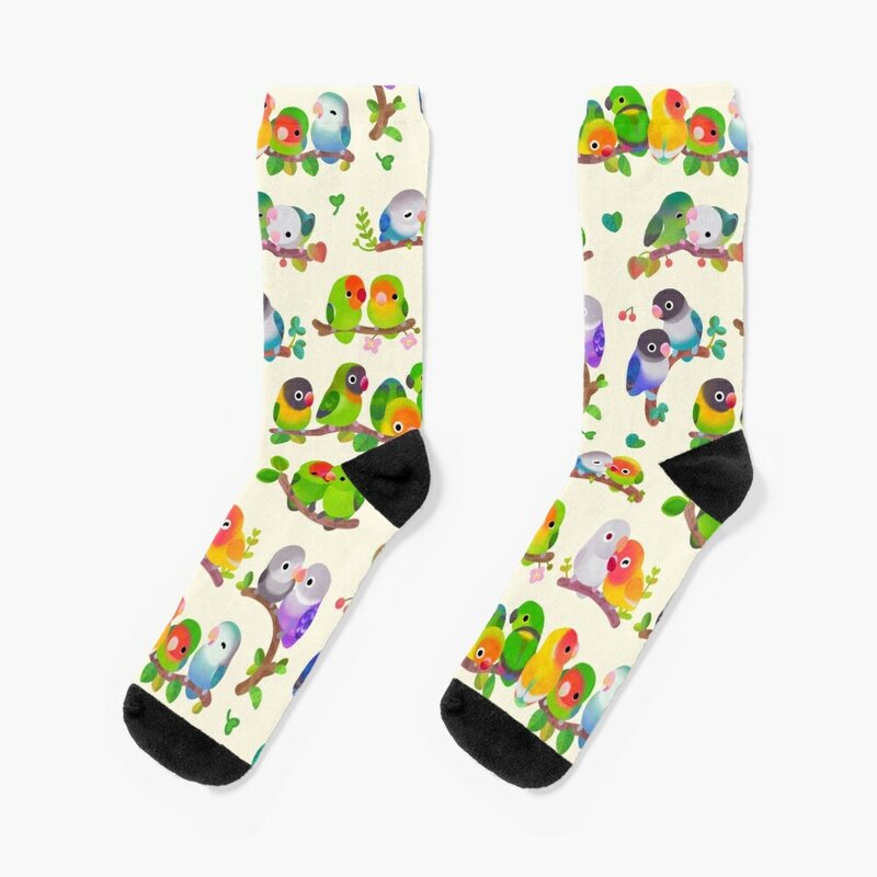 Lovebird Socken Baumwolle helle Strumpfband Frauen Socken Männer