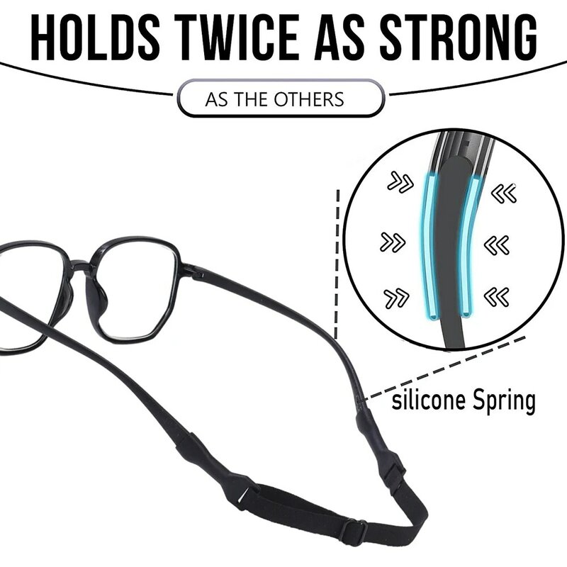 Cadena de 5 piezas para gafas de sol para niños y adultos, correa elástica, soporte de cordón, cuerda deportiva