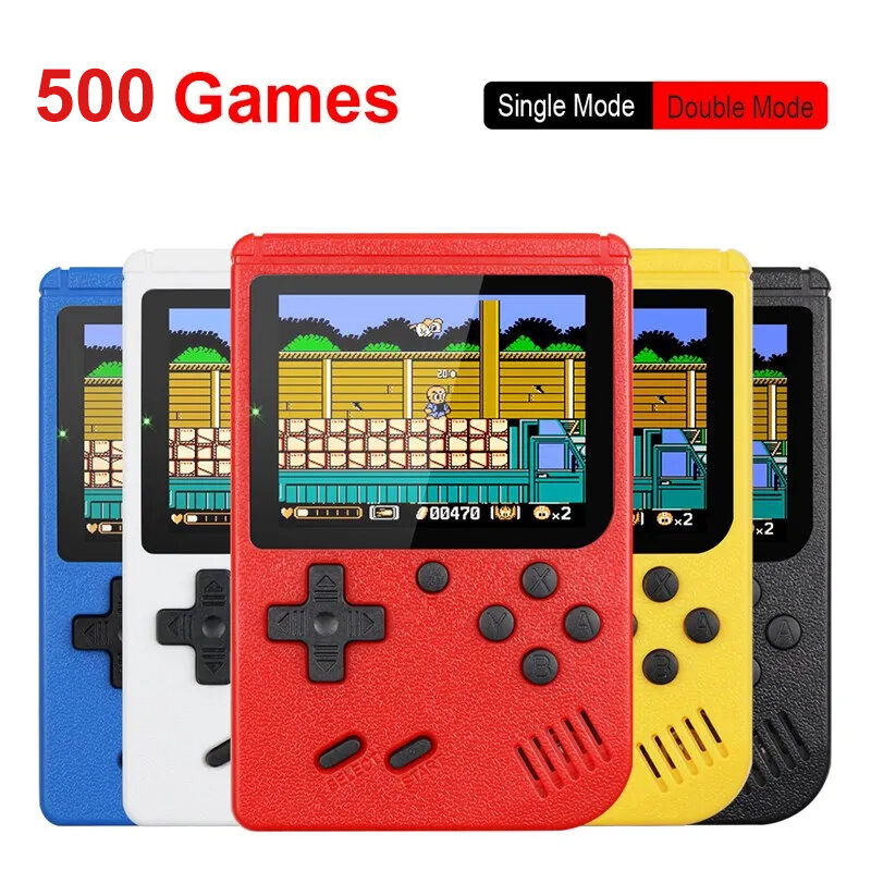 Retro przenośna Mini przenośna gra wideo konsola 8-bitowa 3.0 Cal kolorowy wyświetlacz LCD dzieci gra kolorowa wbudowana w gry 500 gier
