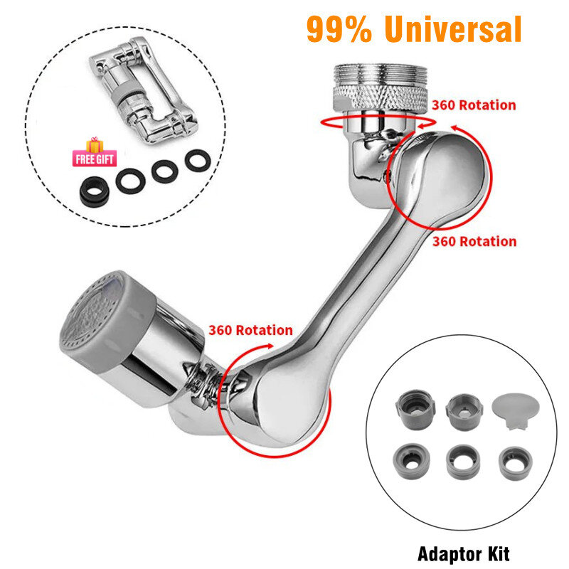 99% universal 1080 ° rotação extensor torneira aerador plástico respingo filtro torneiras de lavatório cozinha bico bubbler braço robótico