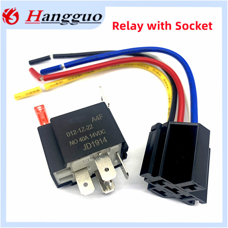5PCS Car Fuse Relay Automotive Relay Circuit Control 40A 12V/24V JD1912 JD2912 4/5PIN Copper Terminal Auto Relay Wiring Harness