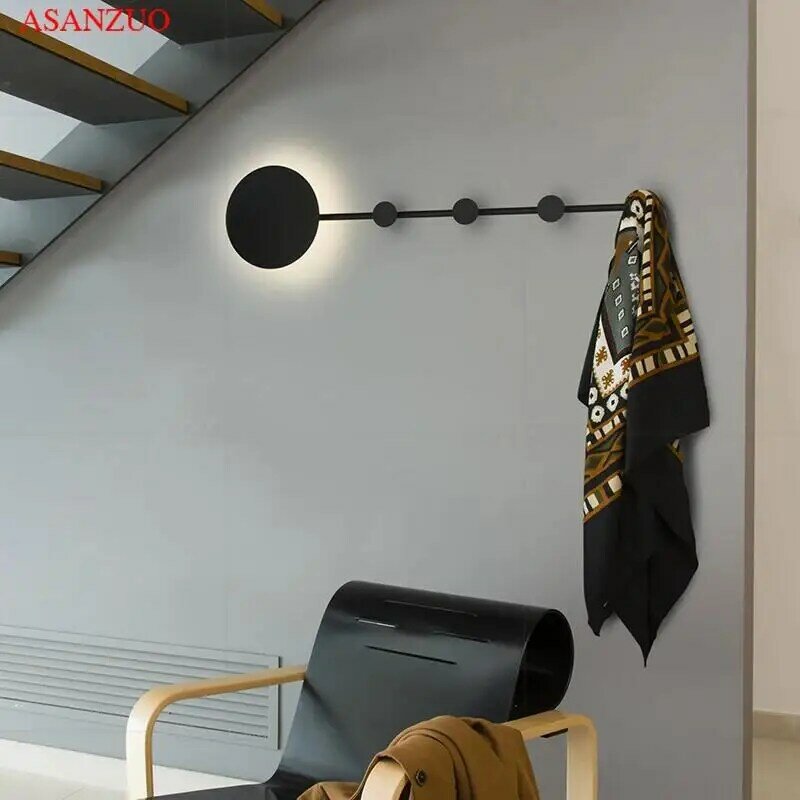 Lámparas de pared de Luna creativa LED modernas, decoración de restaurante, sala de estar, dormitorio, colgador de pared para el hogar, candelabros