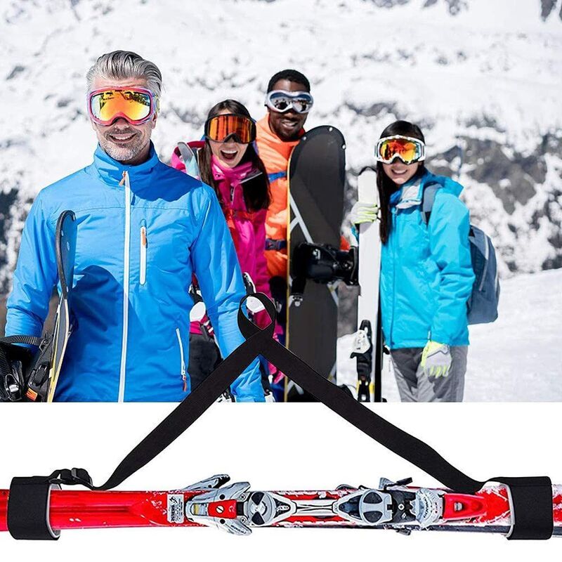 Adjustable Ski Straps Portable Nylon Wear Resistant Snowboard Binding Straps Ski Carrier Strap