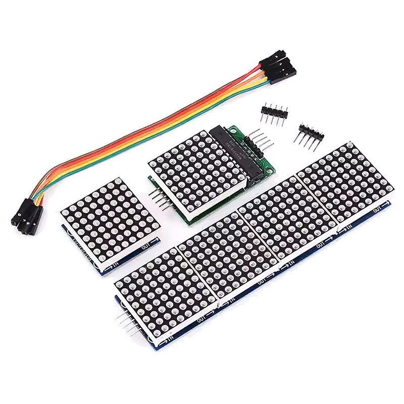 MAX7219 Dot LED Matrix โมดูลควบคุม MCU LED โมดูลสำหรับ Arduino 5V โมดูล 8x8 เอาต์พุตอินพุตทั่วไปแคโทด