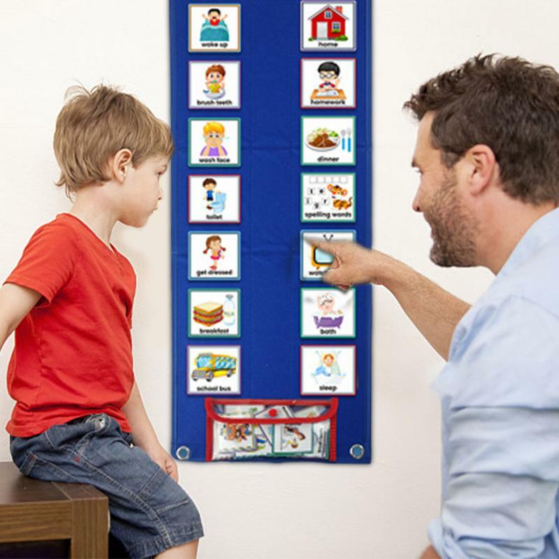 자폐증 아동용 비주얼 일정 카드, 일상 카드, 월 플래너 일정 및 비주얼 차트, 어린이 달력, 70 개