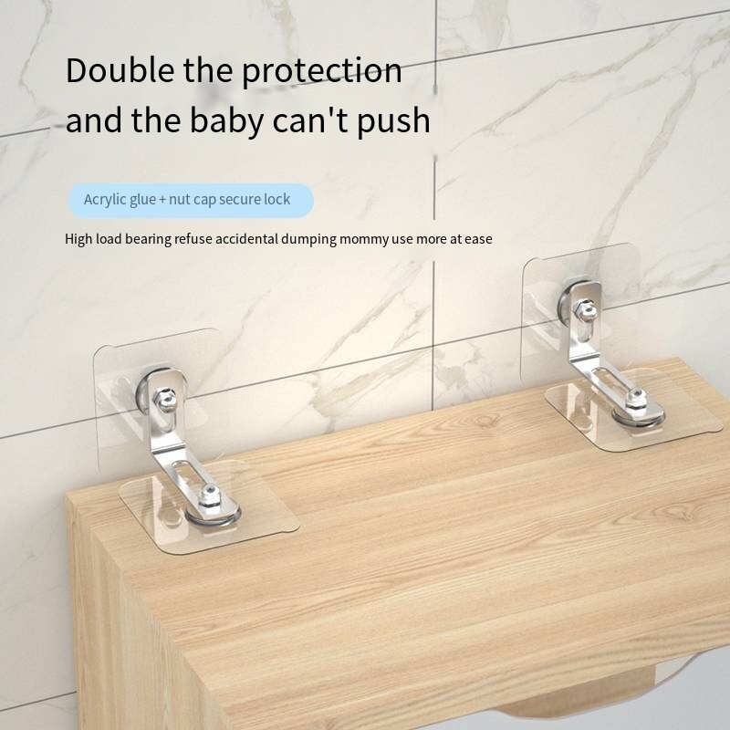 2 Set Cabinet fixing anti-toppling retainer non-punchable Furniture TV bookshelf Shoe cabinet baby safety lock