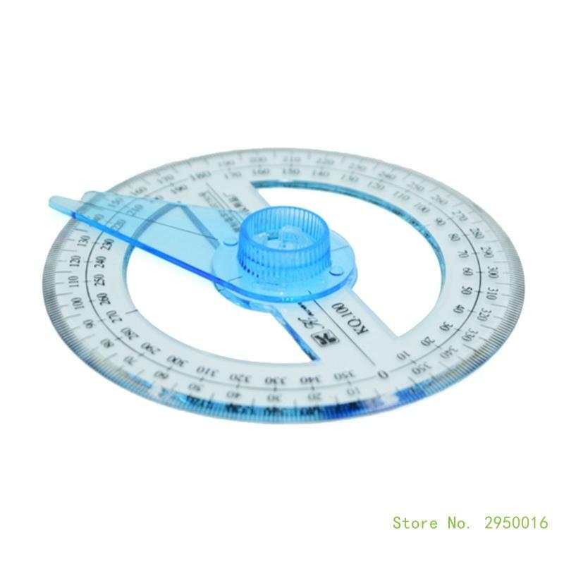 Transportador circular de plástico para estudiantes, regla de medida de 360 grados, transportador de 360 grados