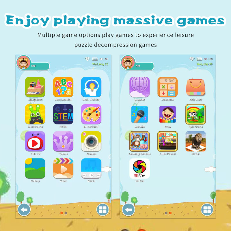 Sauenaneo Новый 7-дюймовый детский планшет 4 Гб ОЗУ 64 Гб ПЗУ 5GWIFI планшет встроенные детские игры 4000 мАч Android 13