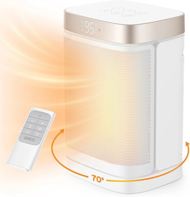 Нагреватель помещений, портативный нагреватель с дистанционным управлением, 1500 Вт, керамический электрический нагреватель PTC для спальни с термостатом
