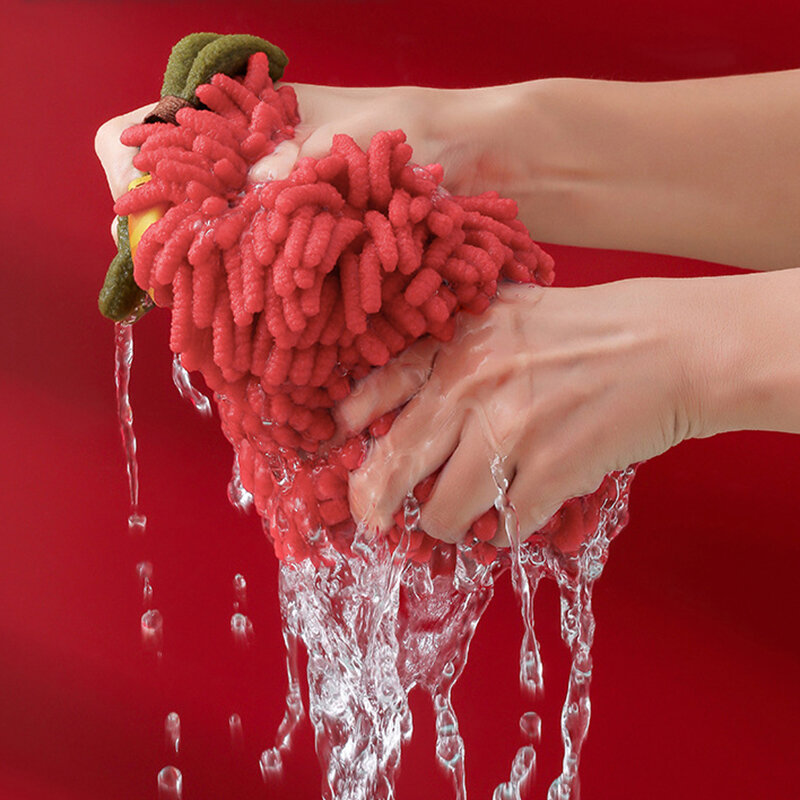 Toallas de mano de chenilla, Bola de toalla de mano con bucles colgantes para cocina y baño, Bola de microfibra absorbente suave de secado rápido