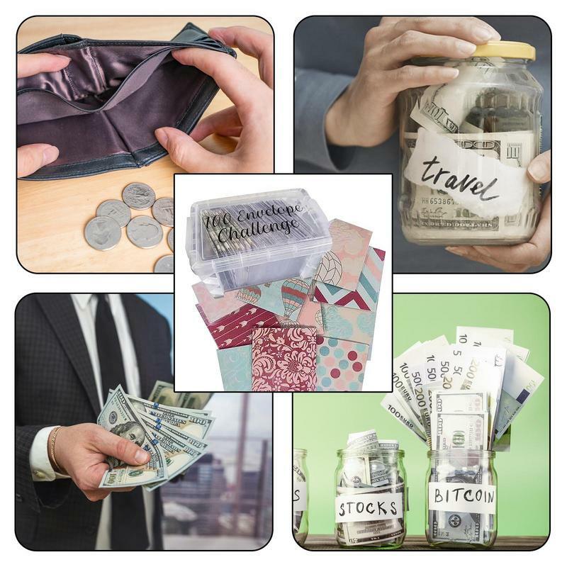 100 Envelop Challenge-Kit 100 Geldbesparende Enveloppen Voor Het Besparen Van Geld Voor Budgettering En Het Besparen Van Geld