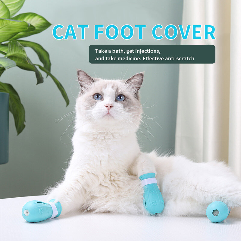 Nova multi-purpose gato pé lavar capa anti-risco sapatos manicure conjunto para pet chuveiro gato garra pata capa protetor gato suprimentos