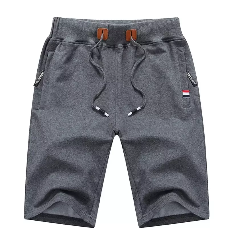 Pantalones cortos de algodón para hombre, Bermudas informales para el sudor, color negro, ropa clásica de marca para la playa, novedad de 2024