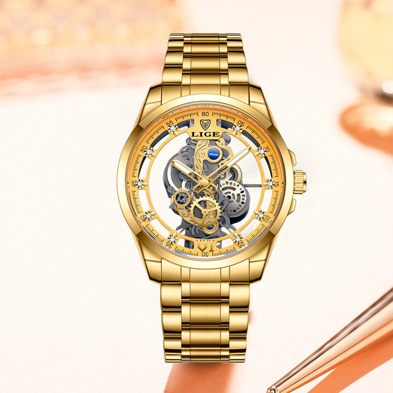 LIGE women's WatchesTop Brand Luxury Stainless Steel Ladies orologio da polso al quarzo impermeabile abito Casual orologio da donna Reloj Mujer