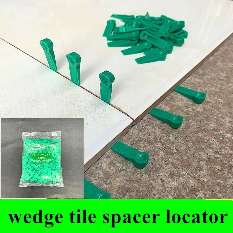 100 buah plastik ubin Wedge Spacer 2mm dapat digunakan kembali meratakan klip lantai Locator dinding keramik ubin tidur Nivelador alat konstruksi