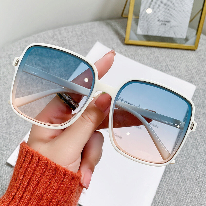 Rice Nail Square okulary przeciwsłoneczne Gradient 2023 nowe okulary przeciwsłoneczne dla kobiet Trend anty-uv okulary w stylu Retro